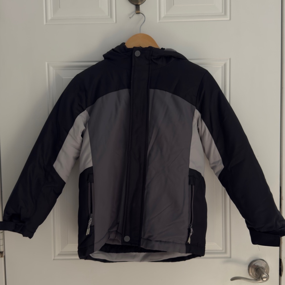 All in Motion Black and Gray Puffer Jacket Weather-Resistant